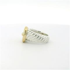 David Yurman Sterling/18k Buckle Band Ring - Size 6.75